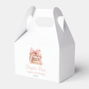 Chapter Four Pink Bow Books 4th Birthday Party Favor Box