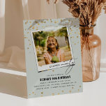 Chapter Ninety Fun Modern Photo 90th Birthday Invitation<br><div class="desc">Chapter NINETY! Invite friends and family to celebrate a 90th birthday party with these fun modern adult birthday invitations. Design features a photo snap, the text 'Chapter Ninety in serif and calligraphy font, faux gold glitter confetti and an editable birthday template that is easy to customize with your own event...</div>