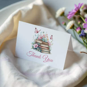 Chapter One 1st Girl Book Theme First Birthday Thank You Card
