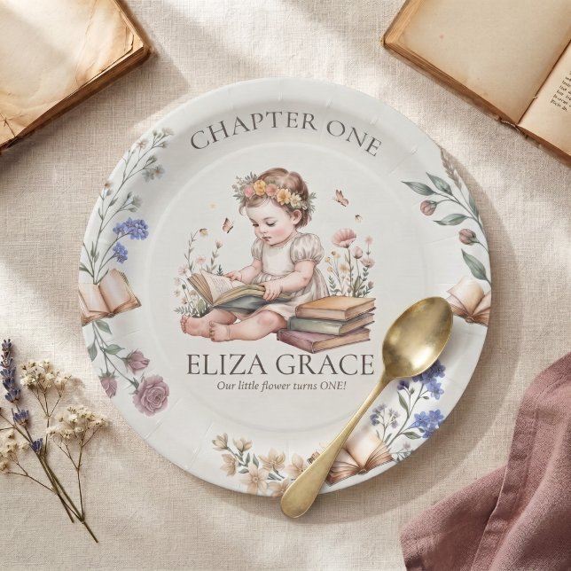 Chapter One Storybook First Birthday Personalized  Paper Plate (Creator Uploaded)