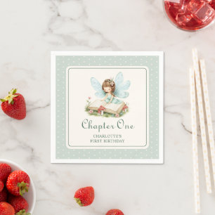 Chapter One Watercolor Fairy First Birthday  Napkin
