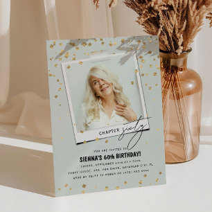 Chapter Sixty Fun Modern Photo 60th Birthday Invitation