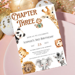 Chapter Three Storybook Jungle Safari 3rd Birthday Invitation