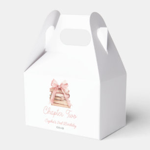 Chapter Two Pink Bow Books 2nd Birthday Party Favor Box