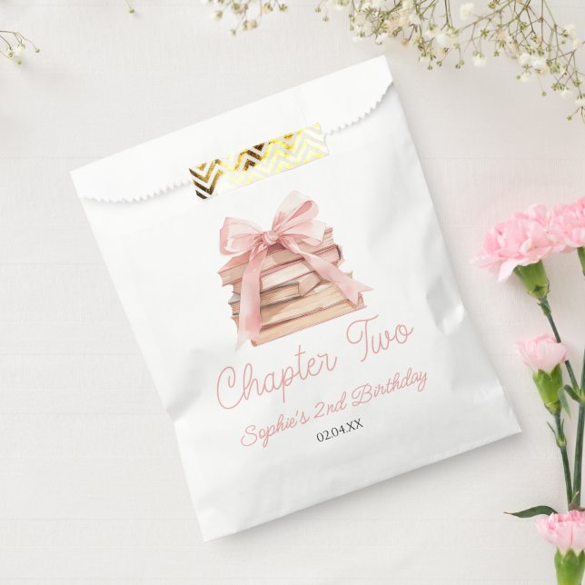 Chapter Two Pink Bow Books 2nd Birthday Party Favour Bag (Sealed)