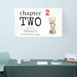 Chapter Two Teddy Bear Books Welcome 2nd Birthday Banner