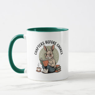 Chapters Cozy Rabbit Reading Book Cute Mug