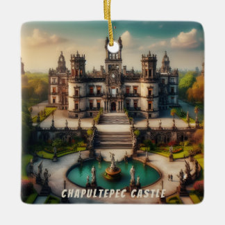 Chapultepec Castle Mexico Vintage Travel Ceramic Ornament