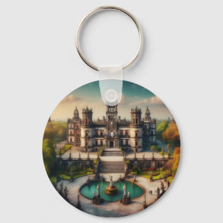 Chapultepec Castle Mexico Vintage Travel Keychain