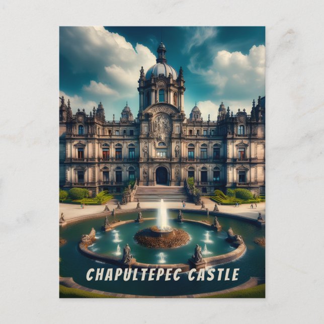 Chapultepec Castle Mexico Vintage Travel Postcard (Front)