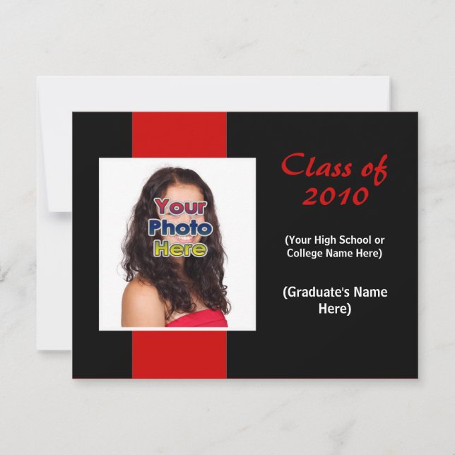 Chaque année, simple Faire-part de diplôme rouge/n (Devant)