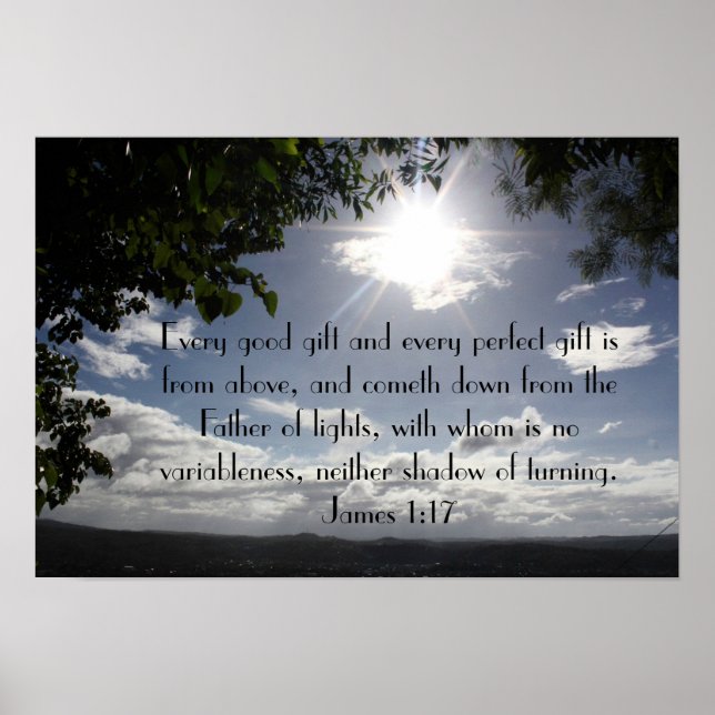 Chaque bon cadeau vers la Bible James 1:17 Poster (Devant)