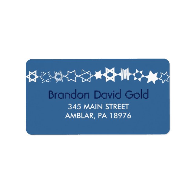 CHAQUE ÉTOILE EST UN Bar Bat mitzvah Étiquette de  (Devant)