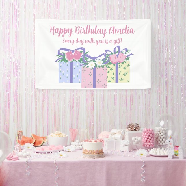 Chaque jour est un cadeau Anniversaire bannière (Fête)