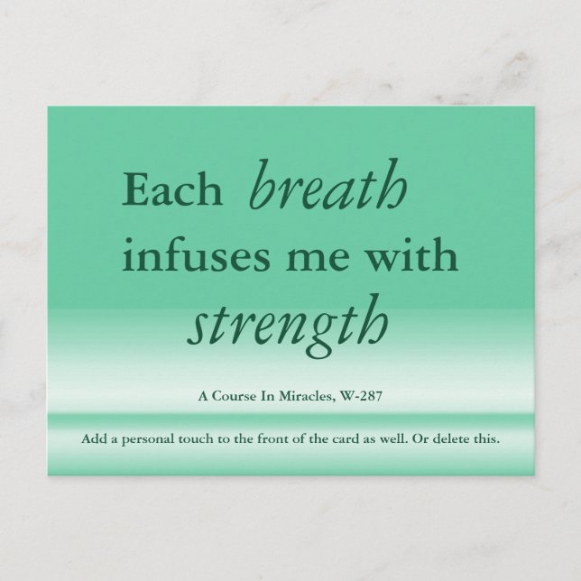 Chaque respiration m'insuffle Une carte de cours e (Devant)