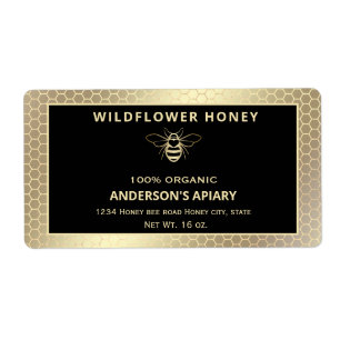 Char à miel d'abeille en or élégant moderne