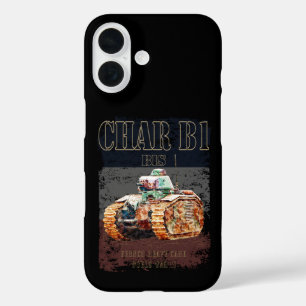 Char B1 Bis French Heavy Tank of WWII. France flag iPhone 16 Case