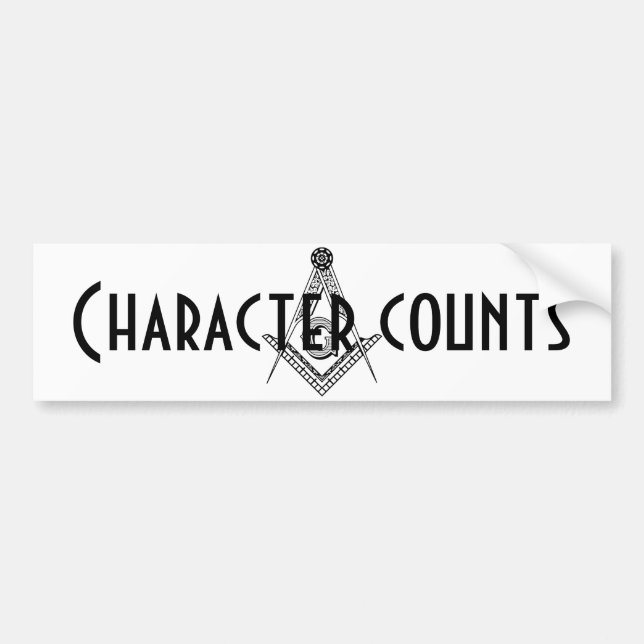 Character counts bumper sticker (Front)