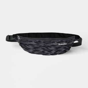 CHARACTER CUSTOM CAMOUFLAGE BLACK PRINT CUT SAW BA FANNY PACK