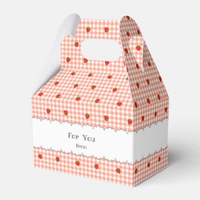 Character Custom Strawberry & Check (Orange) Flavo Favor Box (Front Side)