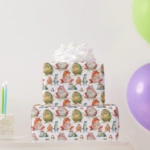 Character fun frogs wrapping paper