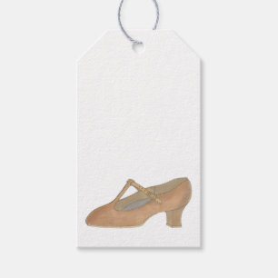 Character Tan T-Strap Dance Shoe Birthday Party Gift Tags