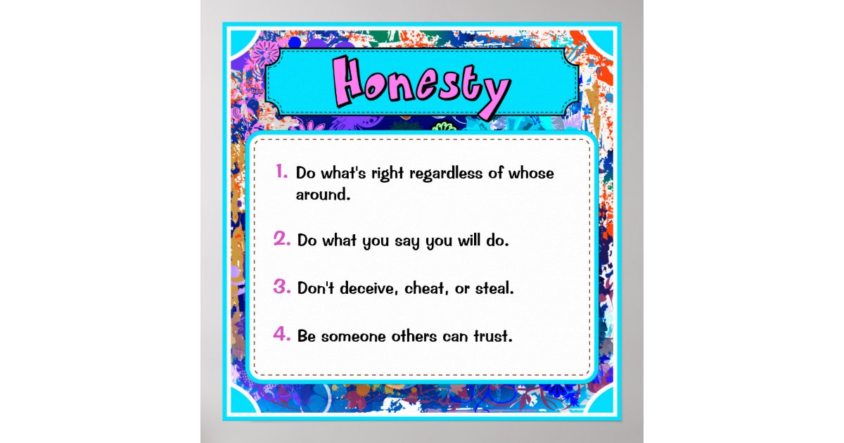 Character Traits Posters, Honesty - 2 of 6 Poster | Zazzle