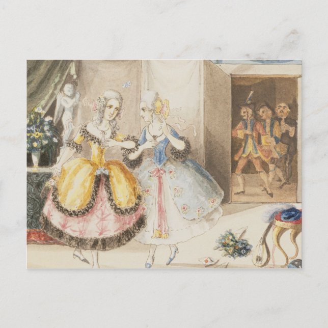 Characters from 'Cosi fan tutte' by Mozart, 1840 Postcard (Front)