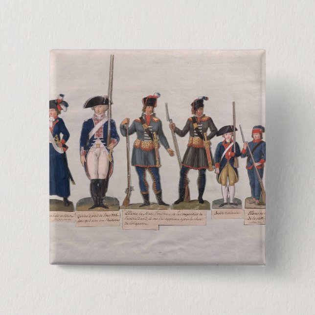 Characters of the French Revolution 2 Inch Square Button (Front)