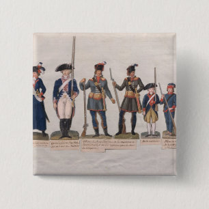 Characters of the French Revolution 2 Inch Square Button