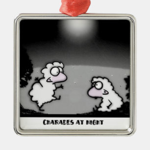 Charades at Night Metal Ornament
