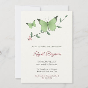 Charaxes Butterfly Engagement Party Invitation