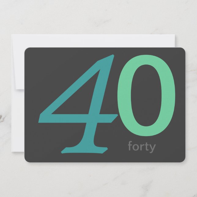 Charbon et Blue Custom Invitation 40e anniversaire (Devant)