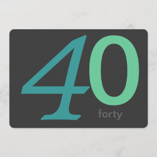 Charbon et Blue Custom Invitation 40e anniversaire