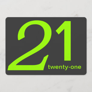 Charbon et Lime Custom Invitation 21e anniversaire