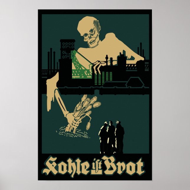 Charbon Pain WW1 Affiche de propagande allemande (Devant)