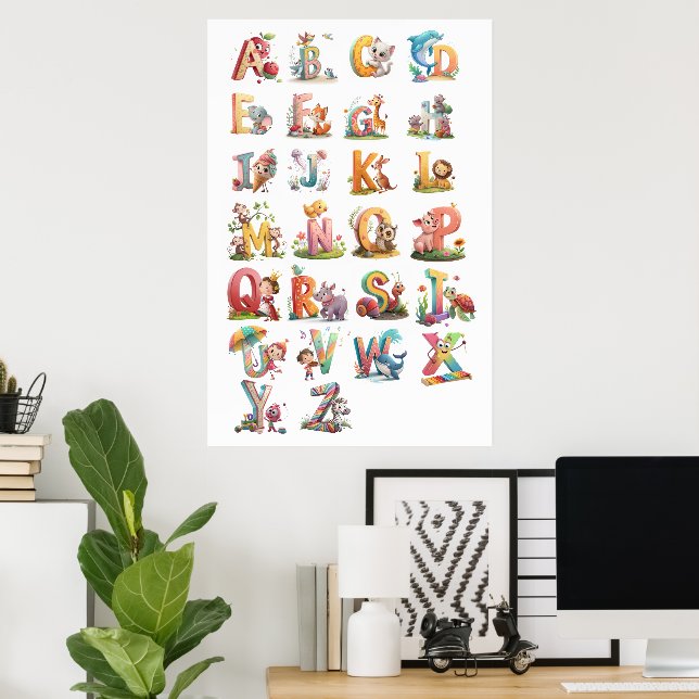 Charcaters alphabet letters poster (Home Office)