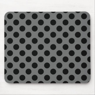 Charcoal and Black Polka Dots Mouse Pad