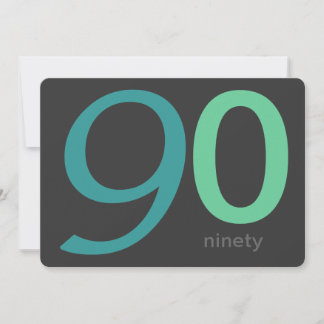 Charcoal and Blue Custom 90th Birthday Invitation
