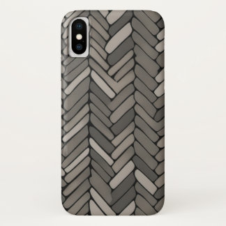 Charcoal and Grey Herringbone Elegant Geometric  Case-Mate iPhone Case