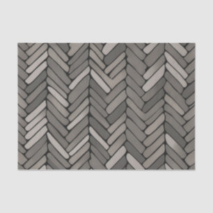 Charcoal and Grey Herringbone Elegant Geometric Tissue Paper