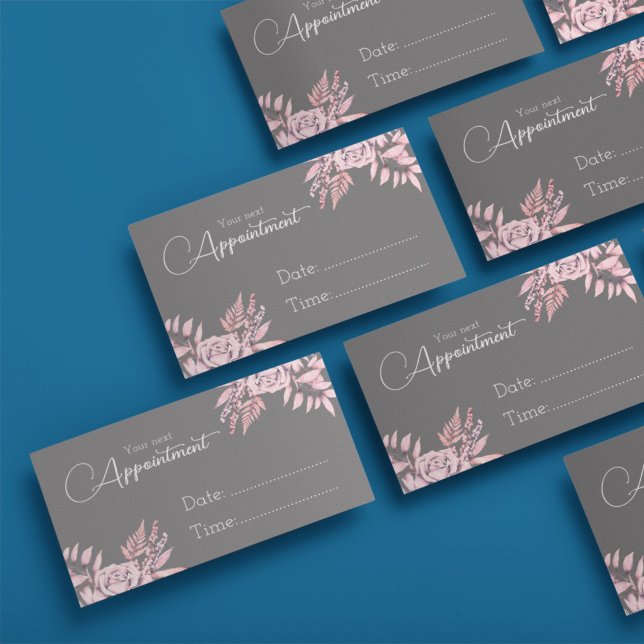 Charcoal and pink sophisticated appointment card (Creator Uploaded)