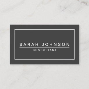 CHARCOAL AND WHITE PLAIN MODERN BUSINESS CARD