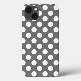 Charcoal and White Polka Dots iPhone 13 Case