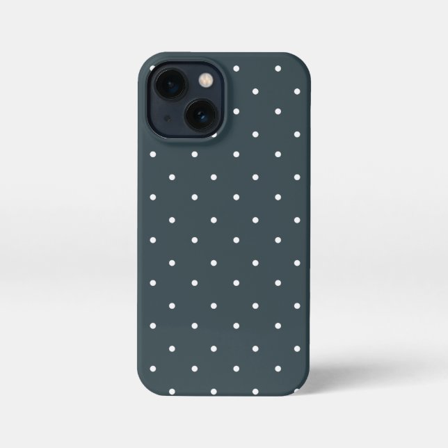 Charcoal and white Polka Dots Phone Cases (Back)