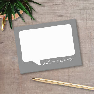 Charcoal and White Talk Bubble with Name Post-it Notes