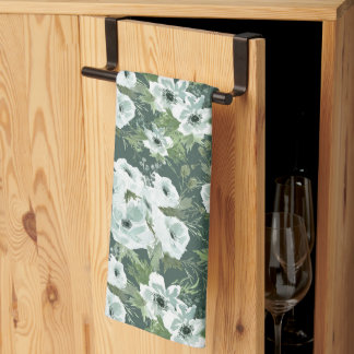 Charcoal Anemones Kitchen Towel