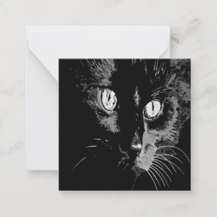 Charcoal Artistic Black Cat Portrait Card