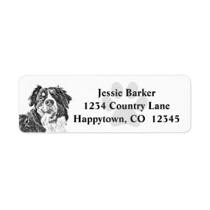 Charcoal Bernese Mountain Dog Adresse de retour La