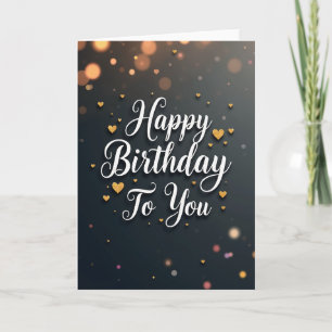 Charcoal Birthday Script Card